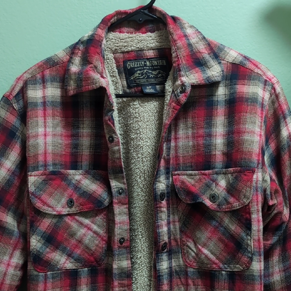 Grizzly Mountain Red Plaid Men's Shirt Jacket